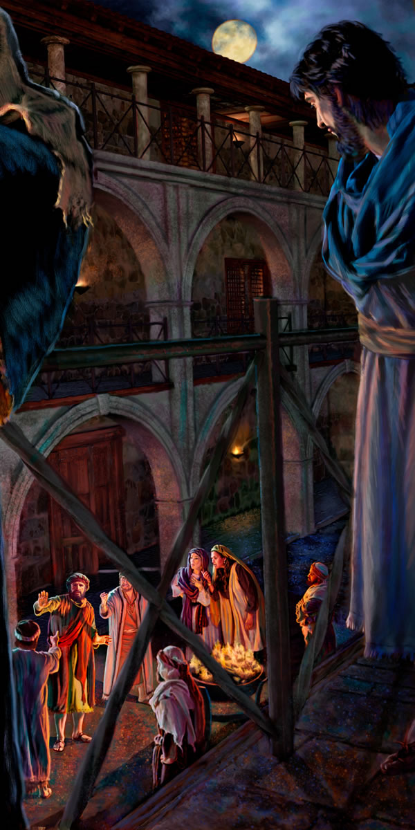 Yezu kw’ibaraza ariko yitegereza Petero hasi