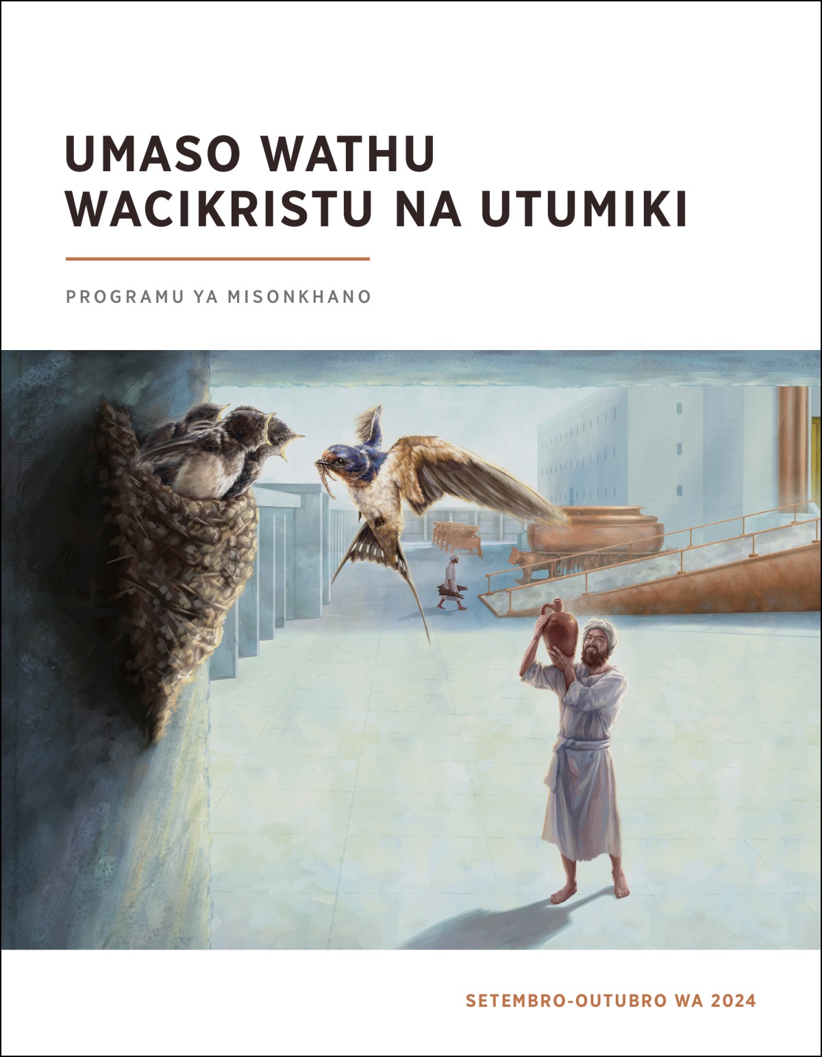 M’bodzi wa ana a Kora ali kuyang’ana ntsandza ya mbalame mu templo.