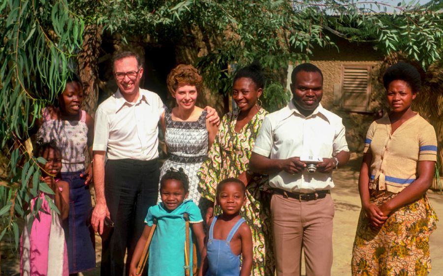 Jean-Marie and Danièle Bockaert with brothers and sisters in Africa