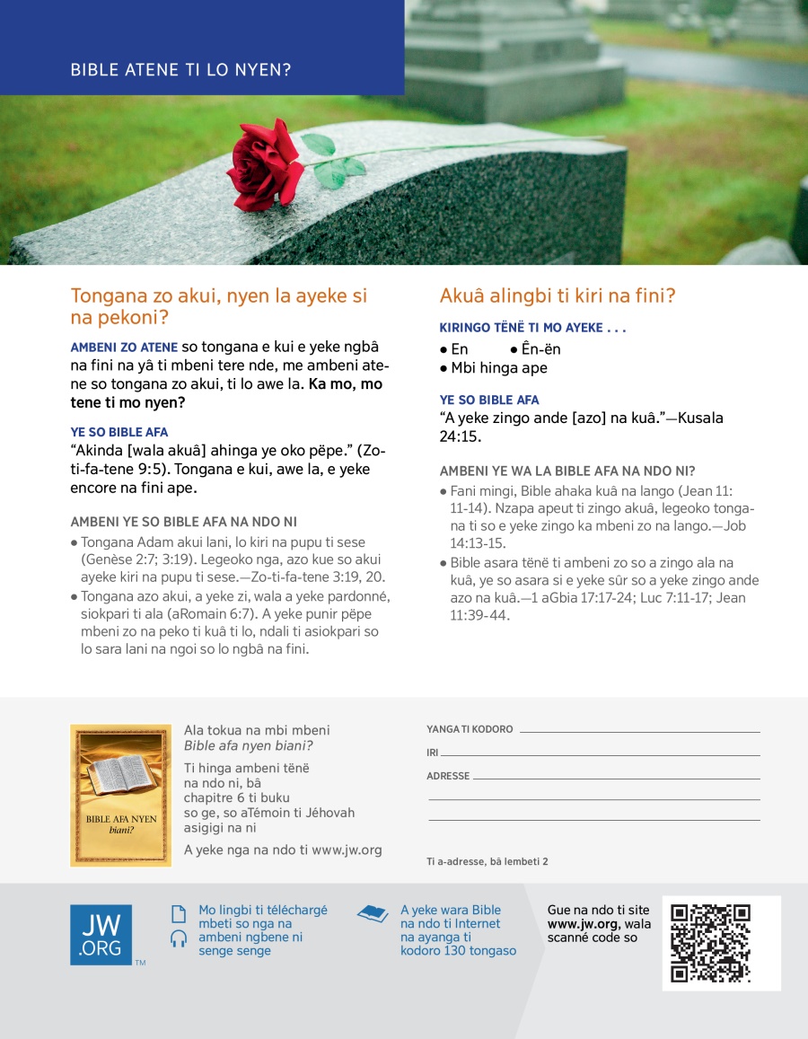 Mbeni fleur na ndo ti cimetière