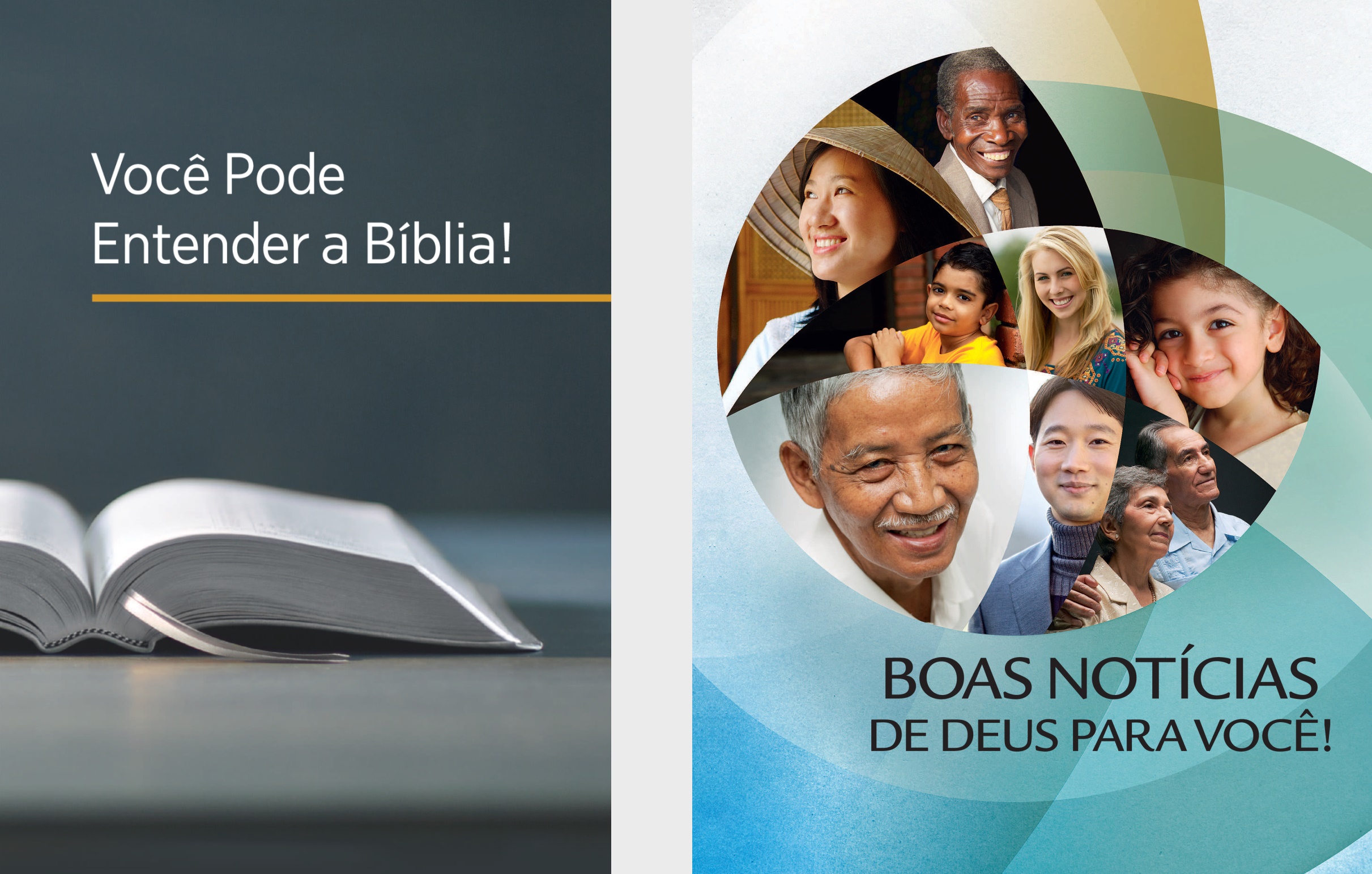 O livro ‘Você Pode Entender a Bíblia!’ e a brochura ‘Boas Notícias de Deus para Você!’.