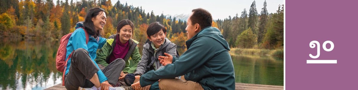 သင်ခန်းစာ ၅၀။ လှပတဲ့ ကန်ဘေးမှာ စကားဝိုင်းဖွဲ့နေတဲ့ မိသားစု။