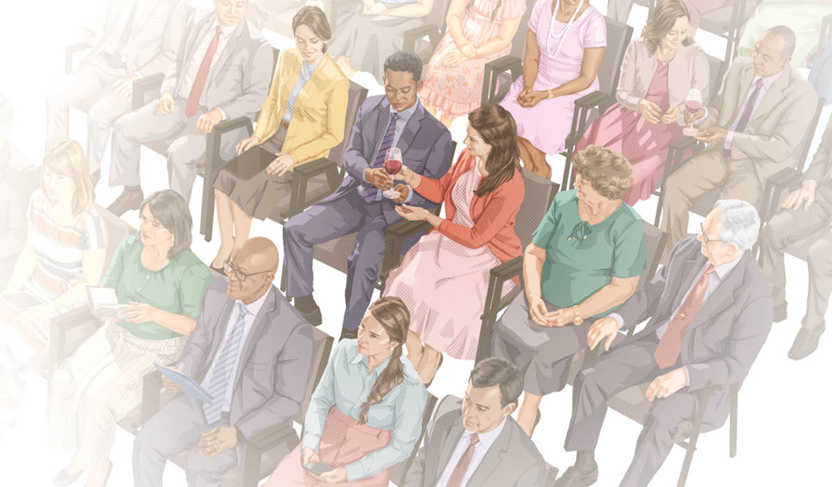 သခင့်ညစာစားပွဲမှာ ဝိုင်ခွက် ကမ်းပေးနေ။