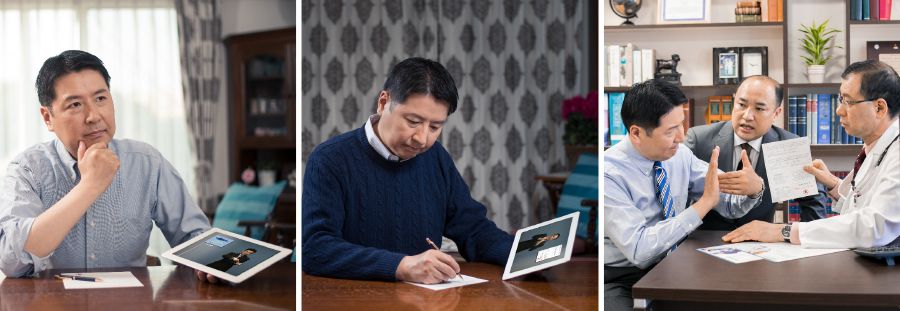 M’bale akufufuza, akulemba zimene akufuna pa nkhani ya mankhwala ndipo akulankhula ndi dokotala wake