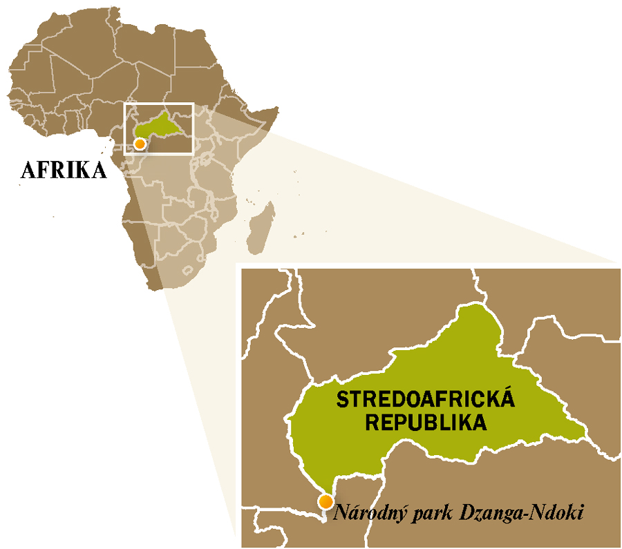 Mapa Stredoafrickej republiky