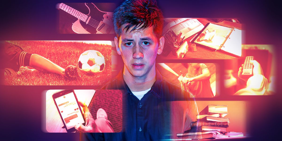 Vyčerpaný tínedžer, ktorý musí stíhať školské úlohy, futbal, bejzbal, gitaru, odpisuje na mejly a esemesky a ešte si chce pozrieť televízor