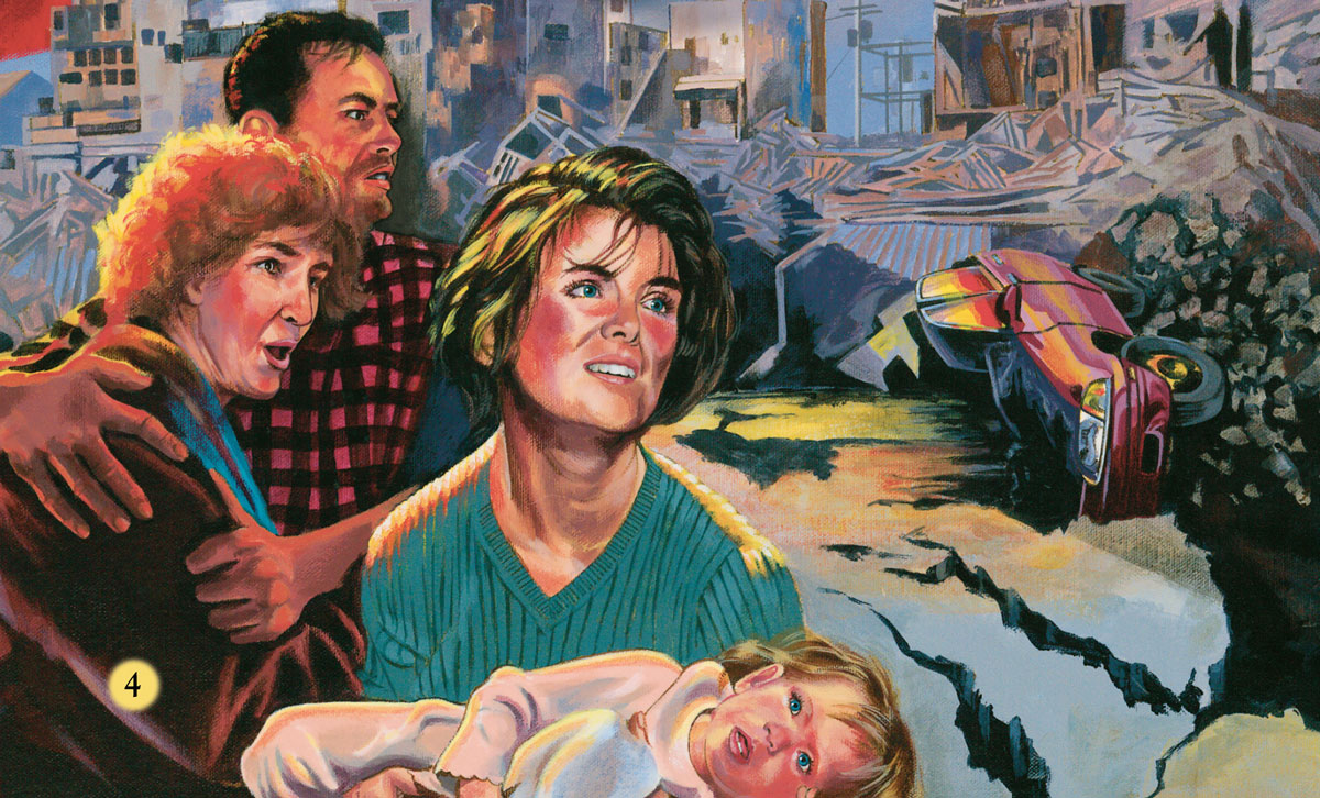 Ľudia unikajú z miesta zničeného zemetrasením