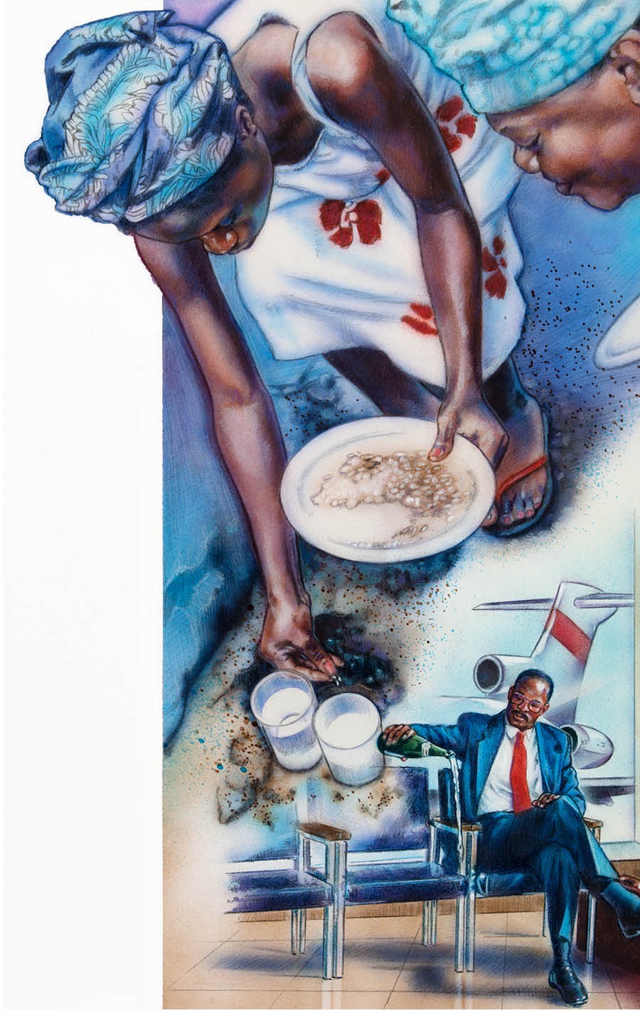 Ľudia prinášajú jedlo a nápoje milovaným zomrelým