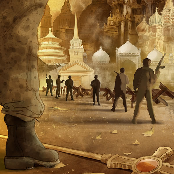 Náboženské budovy obkľúčené vojakmi