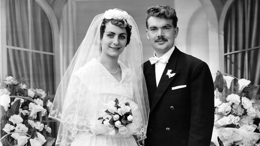 Louis a Angèle v deň svadby