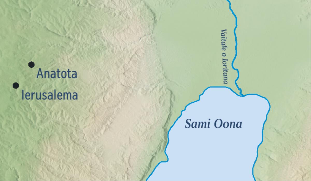 Se faafanua o loo faailoa mai ai Ierusalema ma le nuu o Ieremia o Anatota