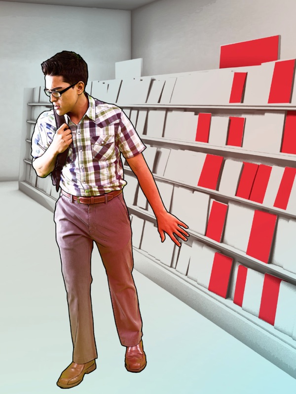 Murume wechidiki ari kufuratira mifananidzo isina kunaka muchitoro