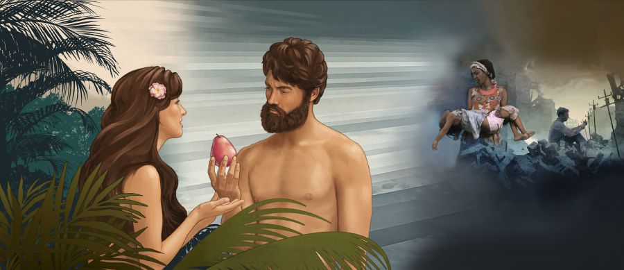 Eva ta da Adam di fuuta. Dee soni dee ko ta pasa u di Adam ku Eva pasa Gadu buka
