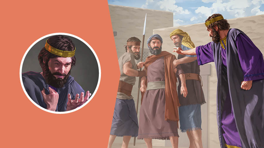 Dee peentje: 1. Könu Akab ta saka hënseei da Jehovah. 2. Bakaten, hati fëën ta boonu, nöö a ta piki dee sodati fëën u de buta di tjabukama Mikaaja a dunguwosu.