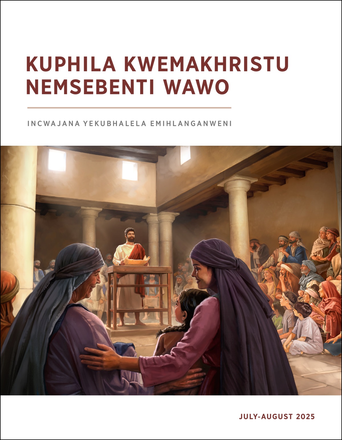 Jesu usesinagogeni uyakhuluma futsi uphetse umculu lovulekile. Sicumbi semadvodza, bafati kanye nebantfwana simlalele.