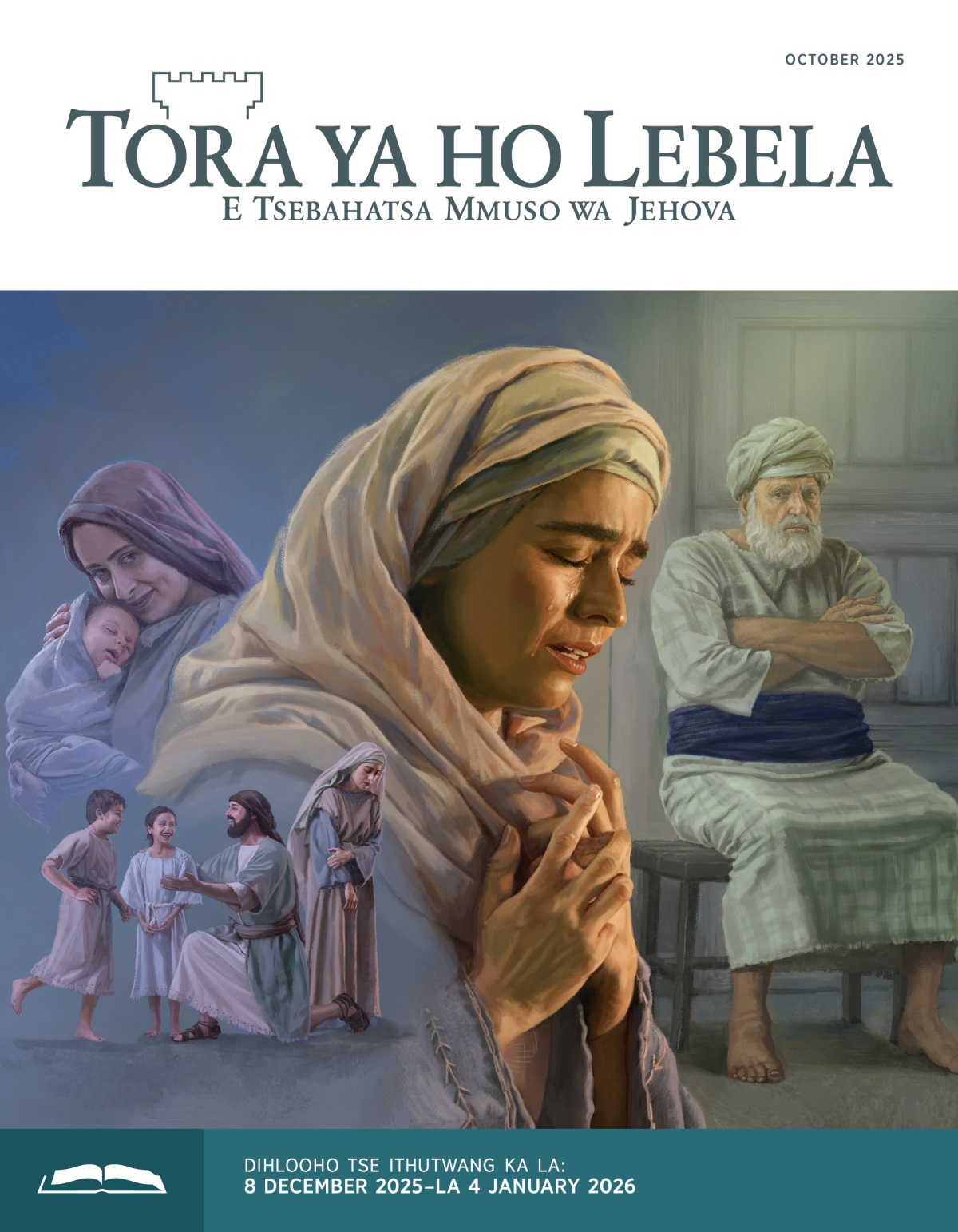 Ditshwantsho: 1. Anna o sheba kwana a ntse a lla ha Elkana a ntse a bapala le bana ba hae ba babedi. 2. Penina o bososela a nkile ngwana wa hae ya sa tswa hlaha. 3. Anna o a lla ha a ntse a rapela ka matla. 4. Moprista ya Phahameng Eli o dutse a phuthile matsoho, o shebile Anna a halefile.