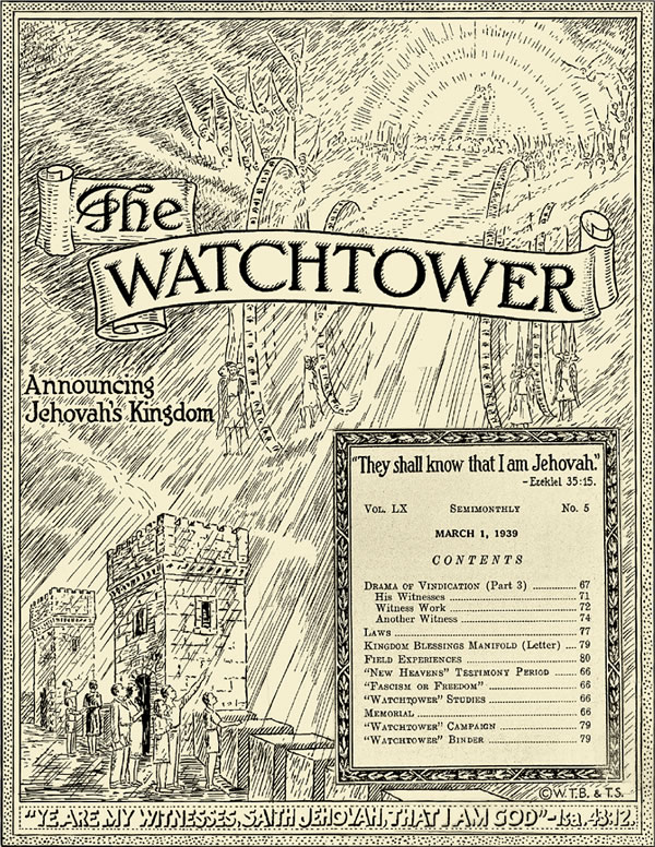 Sekoahelo sa makasine oa The Watchtower, oa March 1, 1939