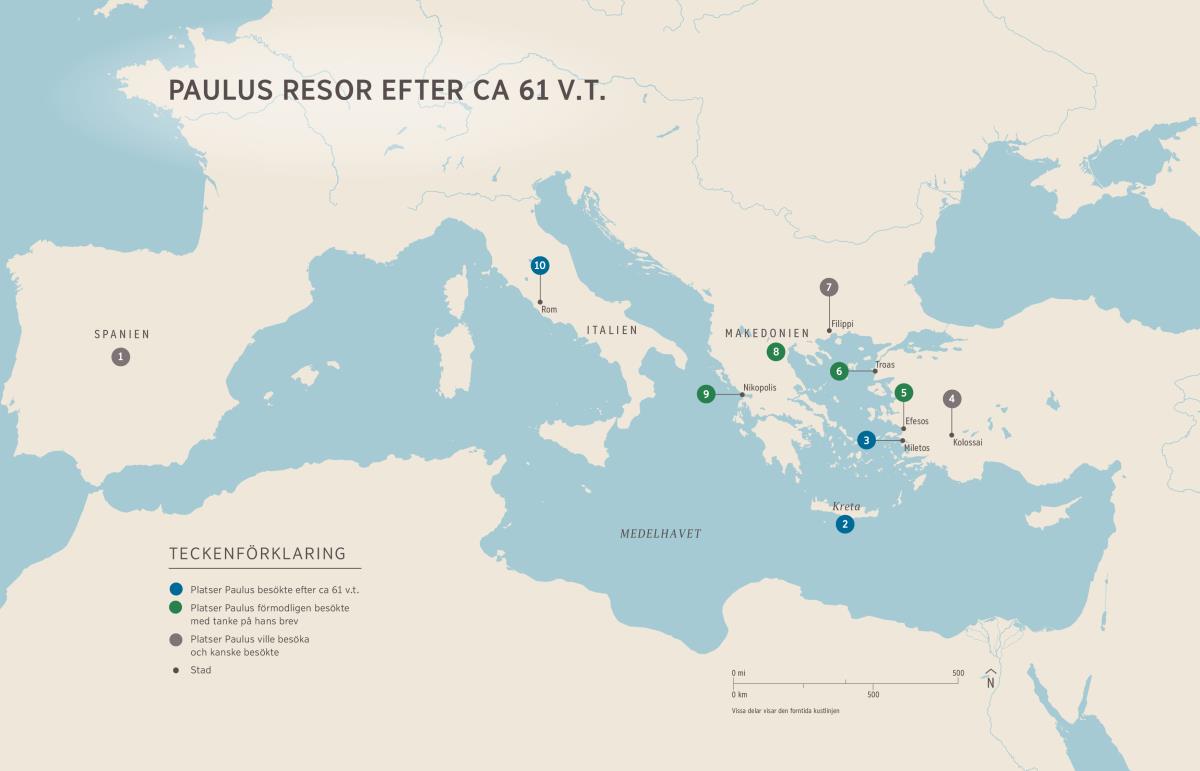 Paulus resor efter ca 61 v.t.