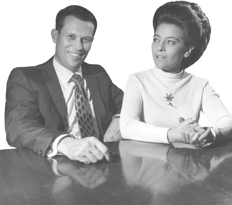 William na Angela Samuelson mwaka wa 1975