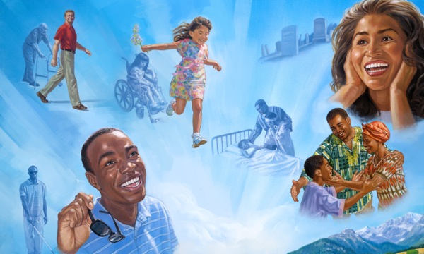 Dunia inakuwa namna Mungu alipenda ikuwe: Muzee anakuwa kijana, mugonjwa anapona na kipofu anaona, watu waliokufa wanafufuliwa, kunakuwa chakula mingi