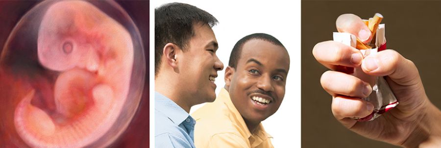 1. Mutoto mwenye hajazaliwa; 2. Mutu mwenye anaponda-ponda fungu la tumbako; 3. Marafiki wawili wa inchi tofauti