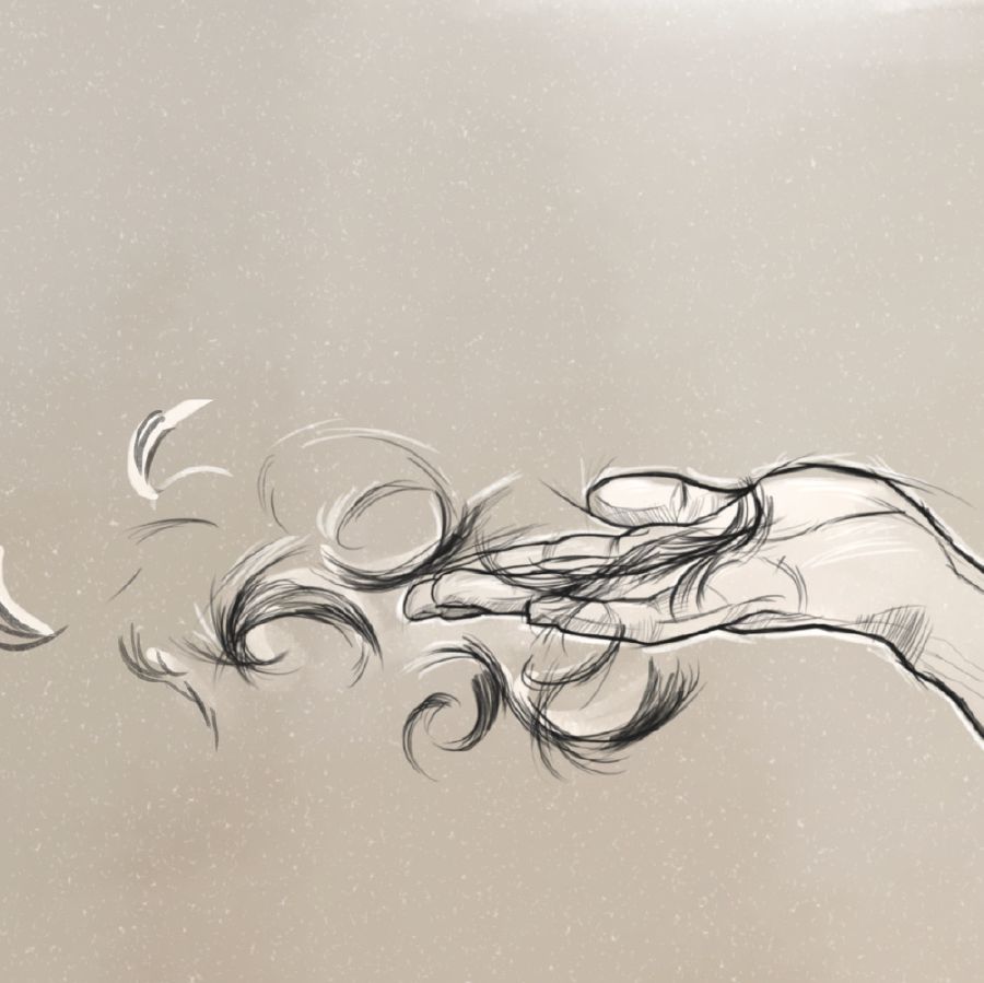 Ezekieli anasambaza fungu moja la nywele zake ku upepo