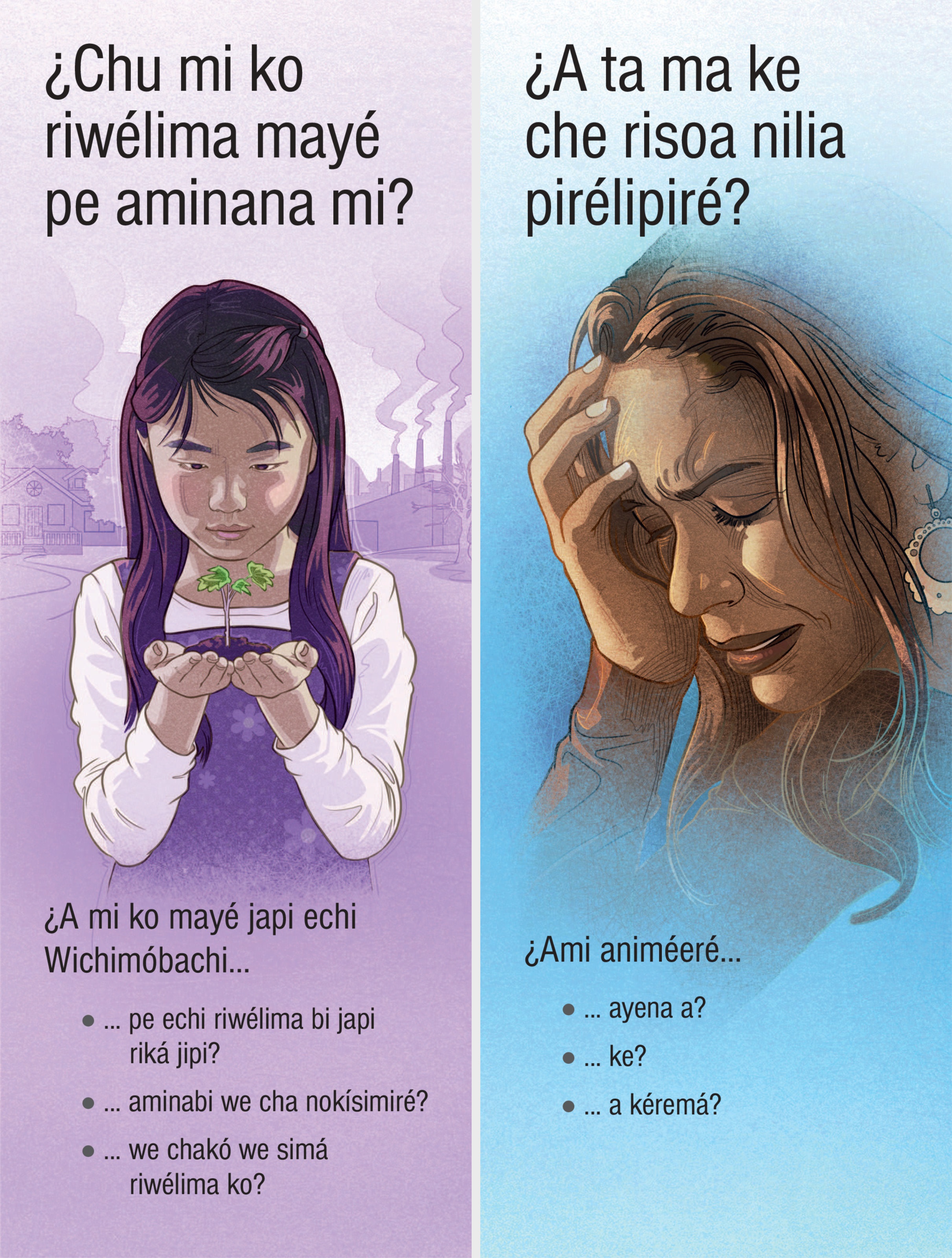 Jenaʼí chukú echi oselí jériwéami “¿Chu mi ko riwélima mayé pe aminana mi?” alí “¿A ta ma ke che risoa nilia pirélipiré?”.