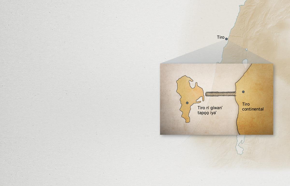 Mapa rí nasngájma Tiro continental ga̱jma̱a̱ Tiro rí gíwanʼ tapo̱o̱ iyaʼ