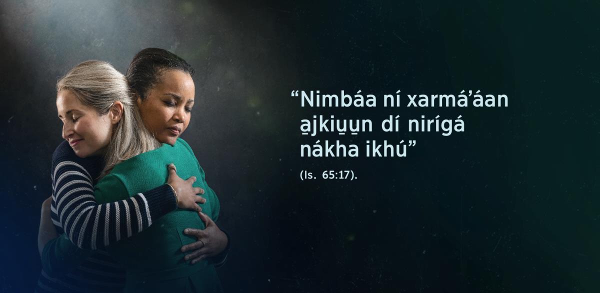 Ajngáa “Nimbáa ní xarmáʼáan a̱jkiu̱u̱n dí nirígá nákha ikhú”, dí naʼthí náa Isaías 65:17, nakujmiin a̱jmi̱i̱n a̱ngiu̱lú gu̱ʼu̱ nudaraʼamijná dí asndu nakujmaa náa inún dí niʼnii a̱jkiu̱ún.