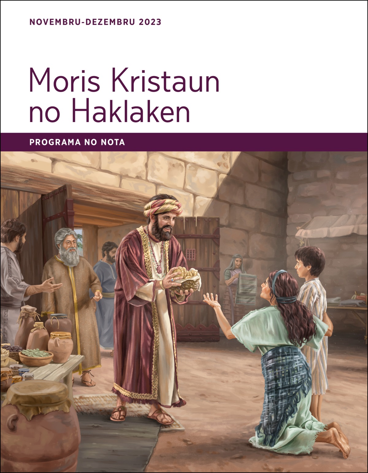 Job fó ai-han ba feto kiak ida no ninia oan iha sidade nia portaun.