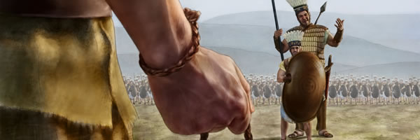 David facing Goliath