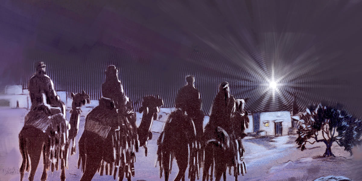 ቈጸርቲ ኸዋኽብቲ ንሓደ ኰዀብ ስዒቦም ናብታ ዮሴፍን ማርያምን የሱስን ዝነበርዋ ቤት ይኸዱ