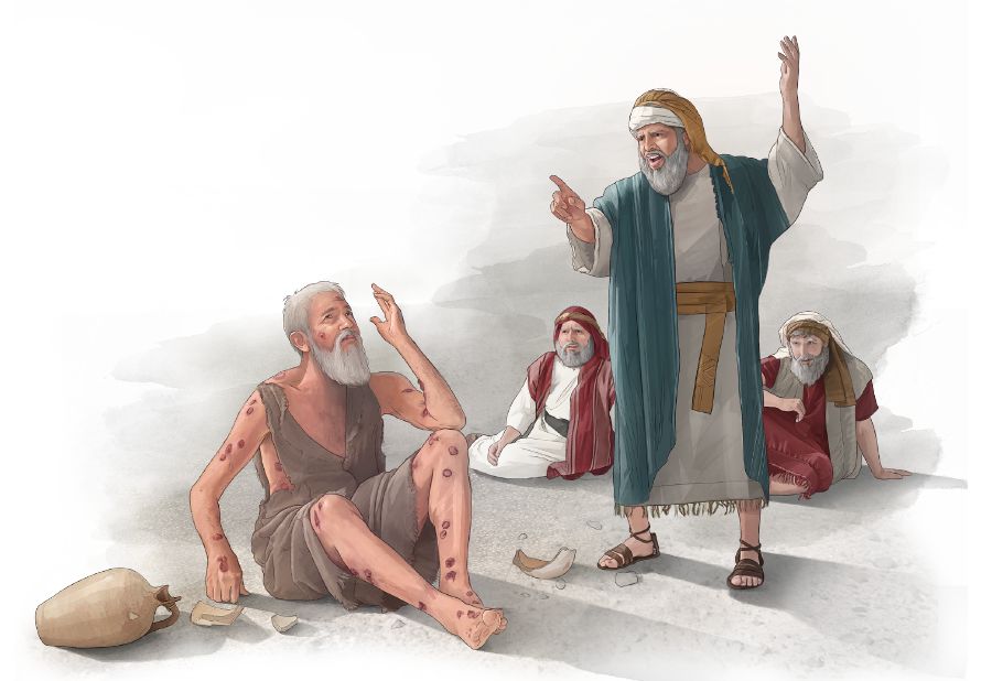 ኤሊፋዝ ንእዮብ እናተዛረቦ ቢልዳድን ሶፋርን ይጥምትዎም