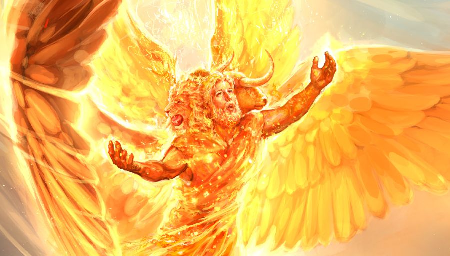 ሓደ ኻብቶም ኣርባዕተ ገጽ ዘለዎምን ኣኽናፉ ዝዘርግሐን ኣብ ራእይ ህዝቅኤል እተራእዩ ኣርባዕተ ህያዋን ፍጡራት።