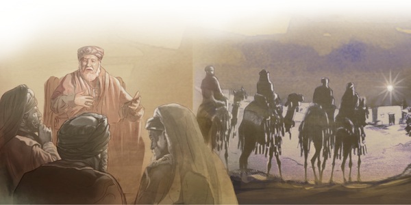 ንጉስ ሄሮድስ ብዛዕባ ክርስቶስ ኪሓትት ከሎ። ካብ ምብራቕ ዝመጹ ቘጸርቲ ኸዋኽብቲ ንሓደ ኰዀብ ኪስዕቡ ኸለዉ