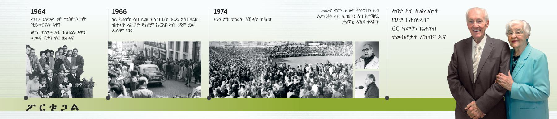 ዳግላስ ገስት ብ1964 ኣብ ፖርቱጋል፡ ብ1966 ኣብ ቤት ፍርዲ፡ ብ1974 ኣብ ኣኼባ፡ ምስ ሰበይቱ ሜሪ ገስት
