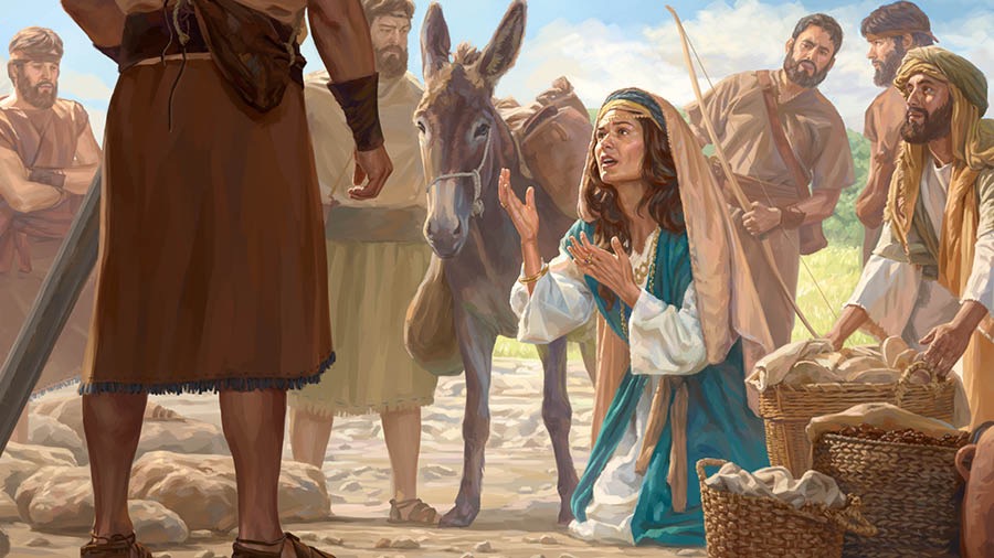 ኣቢጋይል ተንበርኪኻ ንዳዊት ትዛረቦ።