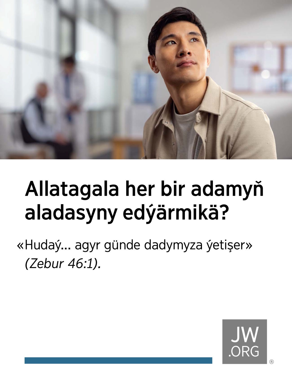 Bir adam hassahanada lukmana garaşyp otyr.