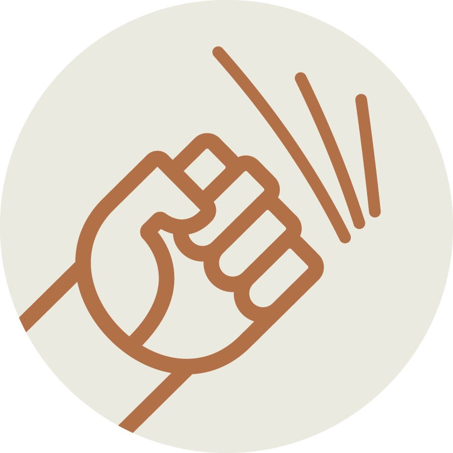 Icon ng kamao na lumalarawan sa pang-aabuso.