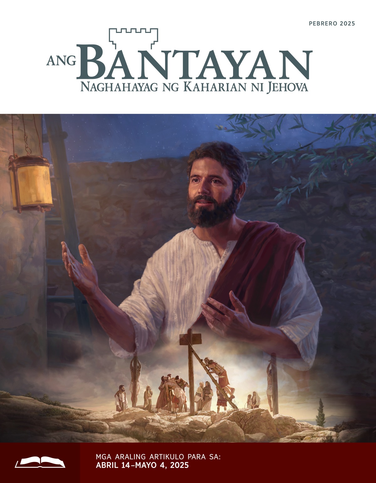 Collage: 1. Si Jesus na nagsasalita isang gabi. 2. Katawan ni Jesus na inaalis ng mga Romanong sundalo sa tulos.