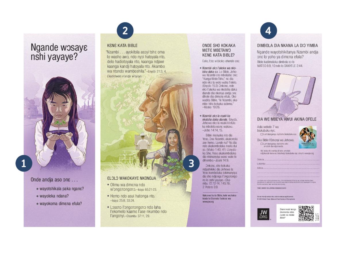 The tract ‘How Do You View the Future?’ with the numbers one through four indicating specific aspects of the tract.
