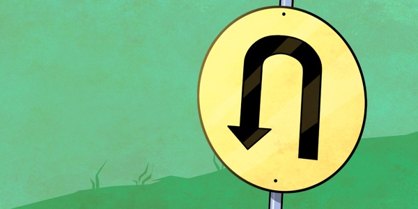 Letshwao la U-turn la tsela