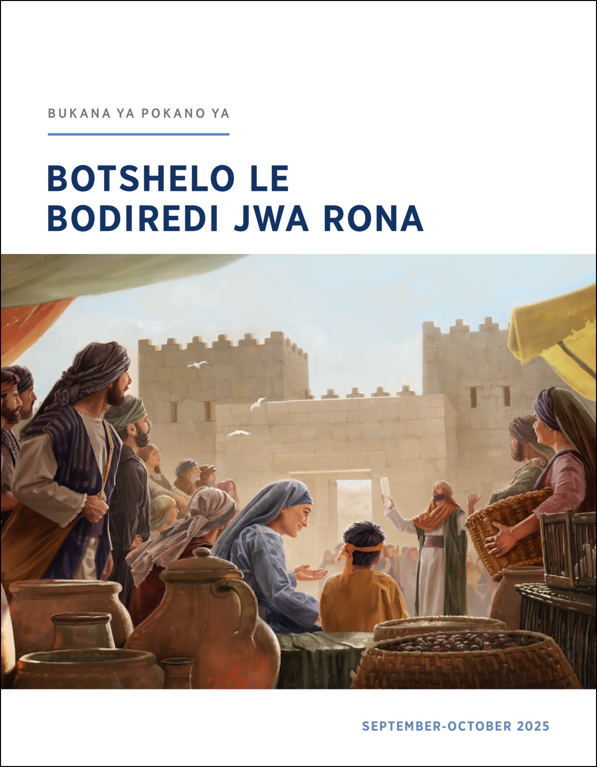 Baiseraele ba ntse gaufi le kgoro ya motse mme ba reeditse moperesiti fa a ntse a bua. Moperesiti yoo o tshwere momeno.