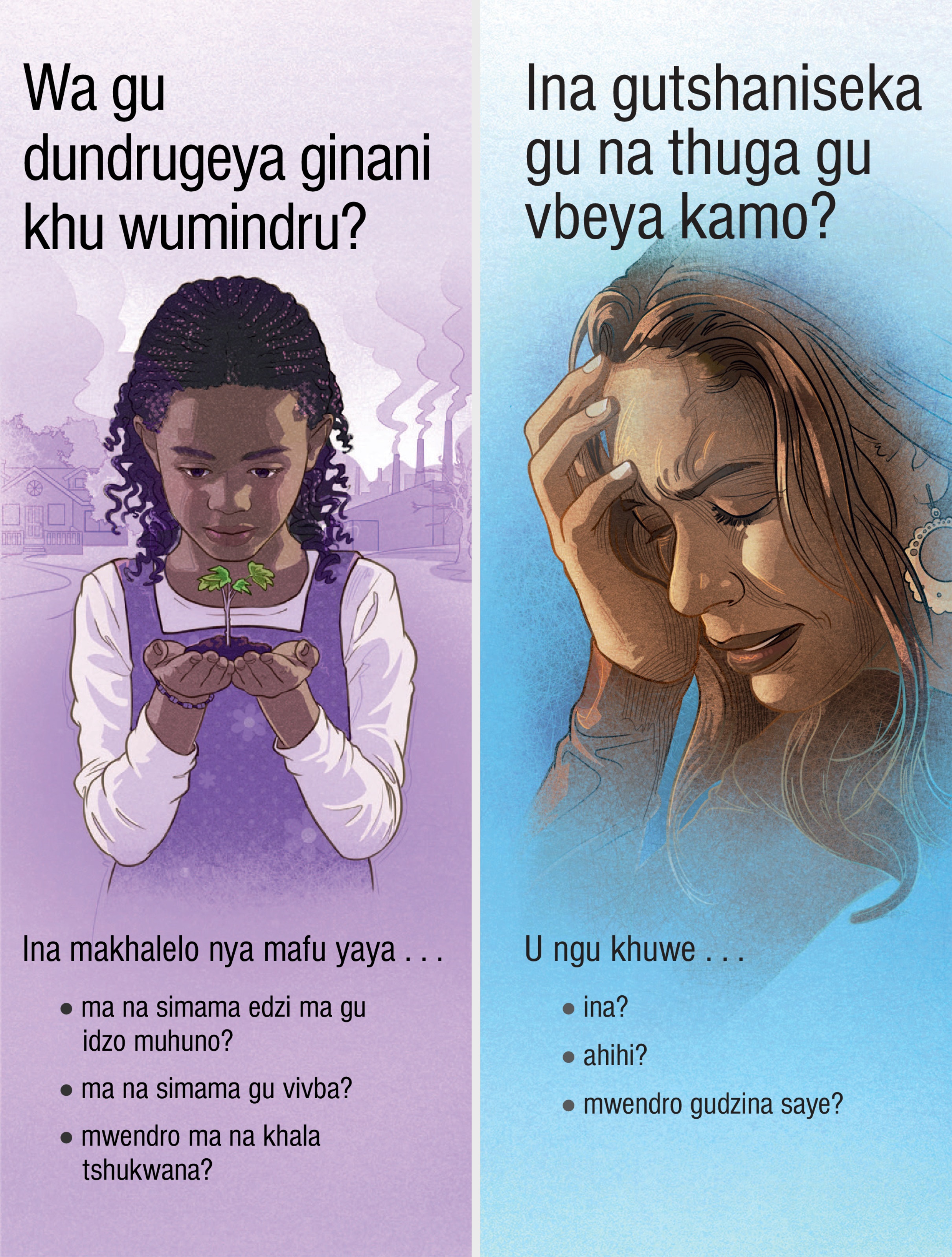 Sidangaliyana “Wa gu dundrugeya ginani khu wumindru?” ni “Ina gutshaniseka gu na thuga gu vbeya kamo?”