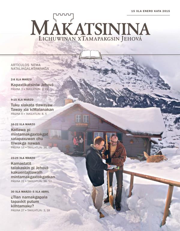 Makatsinina (nema natalikgalhtawakga), 15 xla enero kata 2015