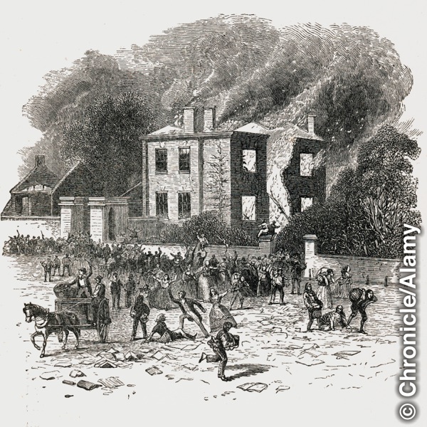 Rioters destroying Joseph Priestley’s house and laboratory