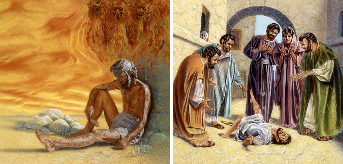 Satan na ol spirit nogut i mekim sik wantaim ol bikpela buk i kamap long Jop, na ol i save mekim man i pundaun na tantanim nabaut