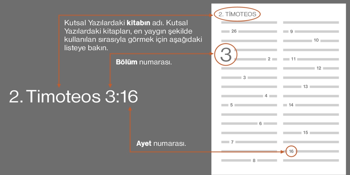 Kutsal Yazılardaki kitaplar, bölümler ve ayetler