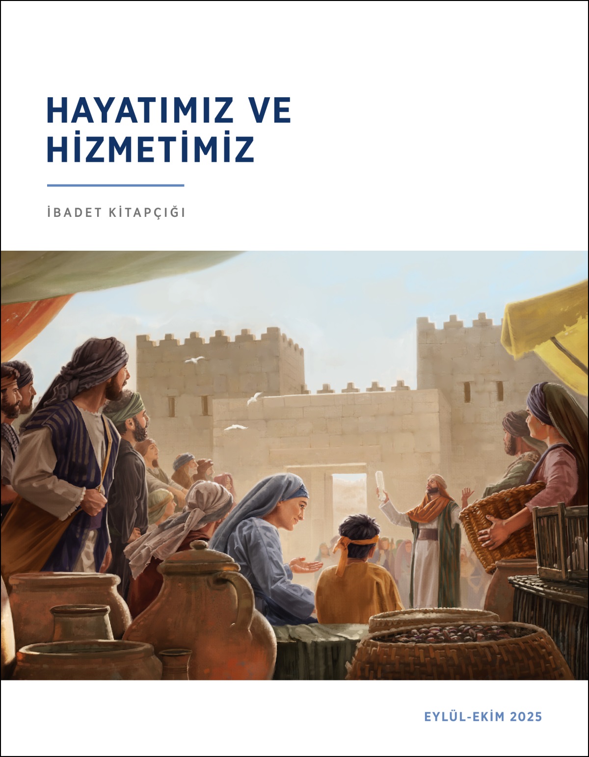 Şehir kapısının yakınlarında, bir grup İsrailli kâhini bir dinliyor. Kâhinin elinde bir tomar var.