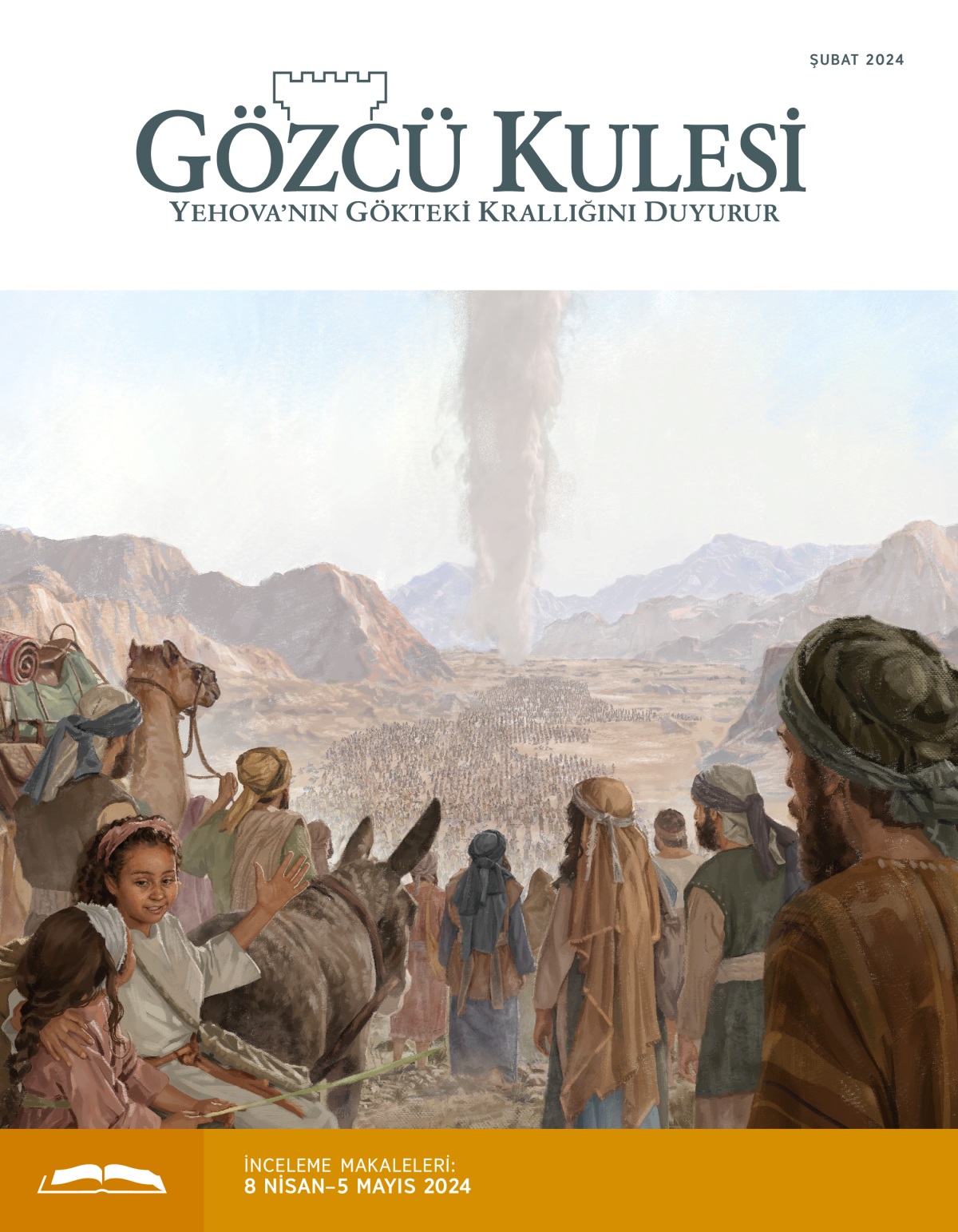 İsrailli kadın, erkek ve çocuklardan oluşan kalabalık bir grup çölde bulut sütununu takip ediyor.